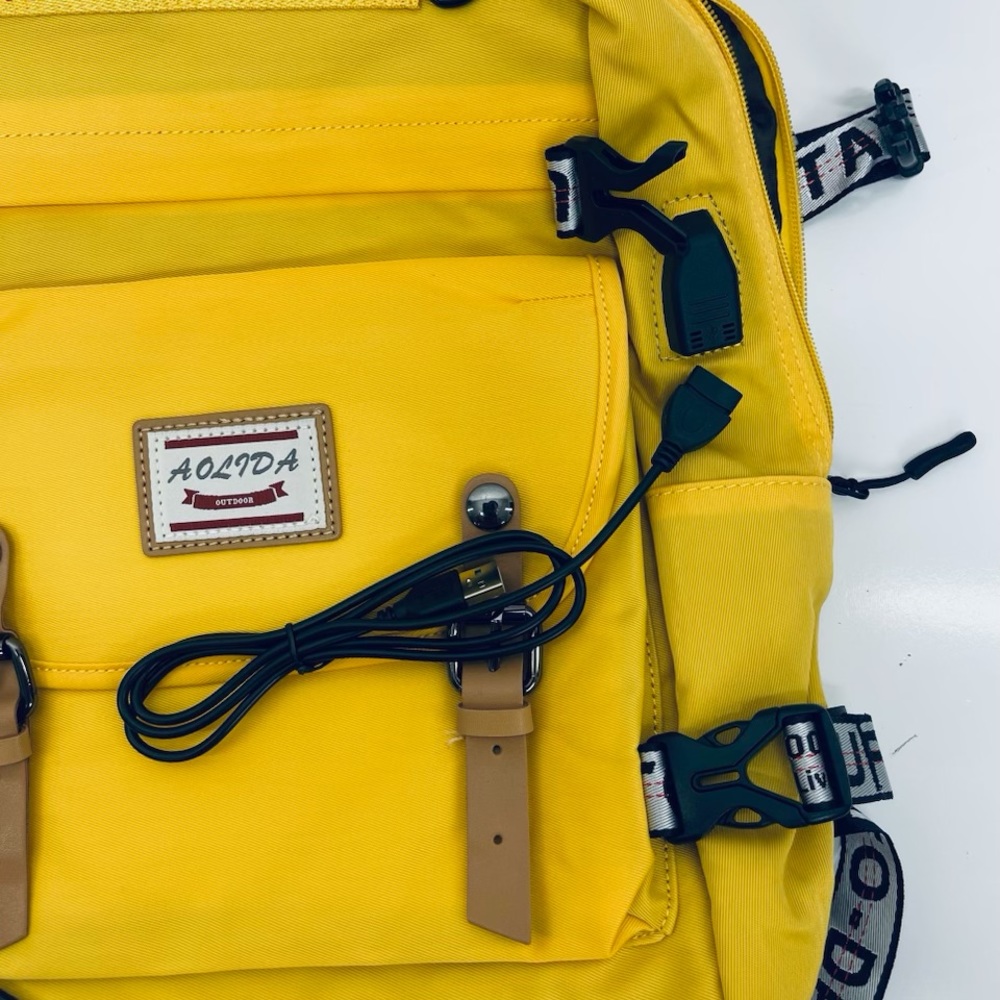 Aolida Bag Women’s Backpack Fashions Waterproof Rucksack School Laptop Usb Yelow - Picture 8 of 14